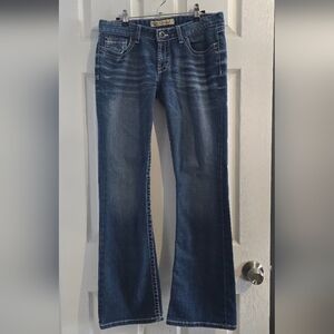 BKE Women's Dark Blue Bootcut Jeans